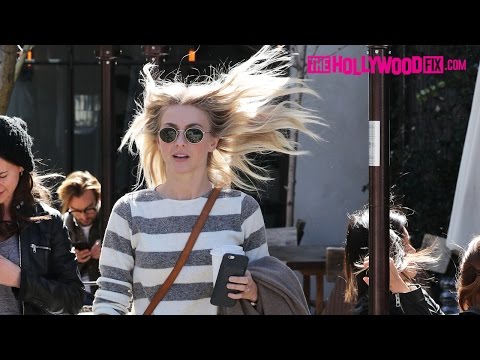 Julianne Hough's Hair Gets Swept Up By The Wind While Leaving Zinque Cafe 2.23.17