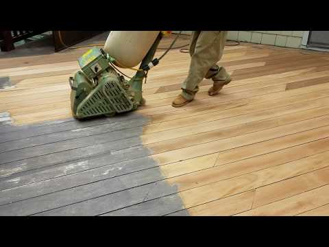 Mahogany deck sanding