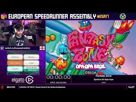 [ESA 2017] Fantasy Zone: System 16 Arcade as Opa-Opa speedrun in 9:28