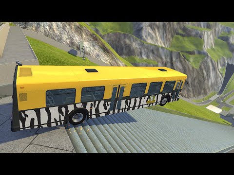 Stairs Jumps Down (Crash Test) - BeamNG.drive Down Stairs Jumps