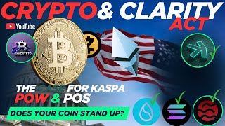 🚨 CLARITY Act's 20% Rule: Why Kaspa's Fair Launch & PoW Decentralization WIN | BTC ETH ZEC SUI SEI