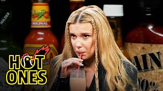 Millie Bobby Brown Needs a Milkshake While Eating Spicy Wings | Hot Ones