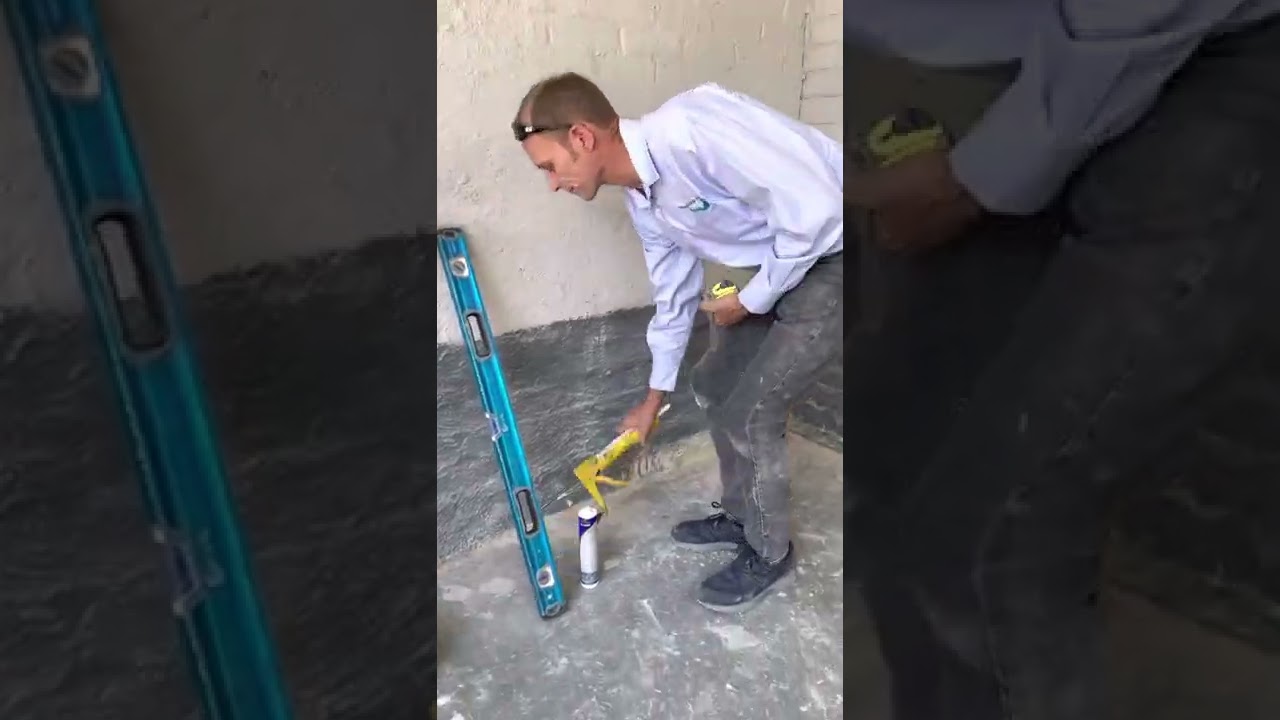 Installing a wall mounted basin.