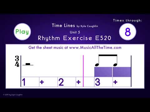 How to Play Eighth Notes in 3/4 - Exercise E520 Time Lines