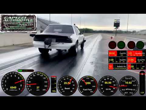 Jon Capizzi - US131 testing - 7.48/180mph - Data Overlay - Exterior view