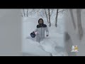 Vermont Family Surprised By Wall Of Snow Outside Home After Nor'easter