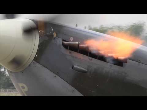 Spitfire spitting fire.