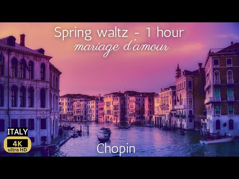 Mariage d'Amour - 1 hr (Spring Waltz) RELAXING piano for calm, sleep, study with 4K Italy