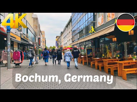 Walking tour in Bochum, Germany 4k 60fps