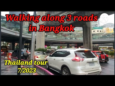 Visitando três estradas especiais no centro de Bangkok | Tour pela Tailândia 2023