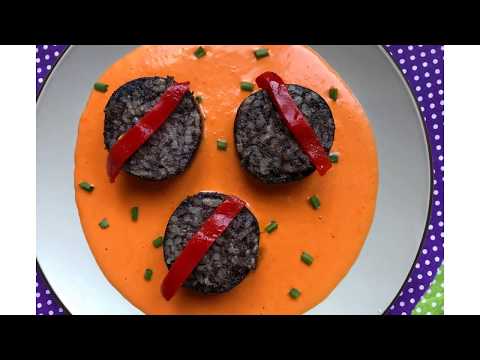 MORCILLA CON SALSA DE PIMIENTOS DEL PIQUILLO. ¡Un aperitivo delicioso!