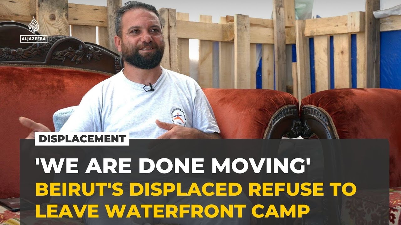 Displaced Lebanese families refuse to leave Beirut waterfront for stadium camp