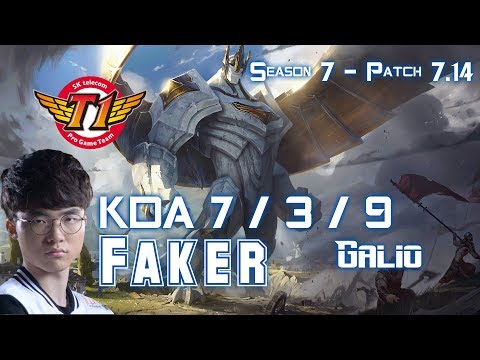 SKT T1 Faker GALIO vs JAYCE Mid - Patch 7.14 KR Ranked