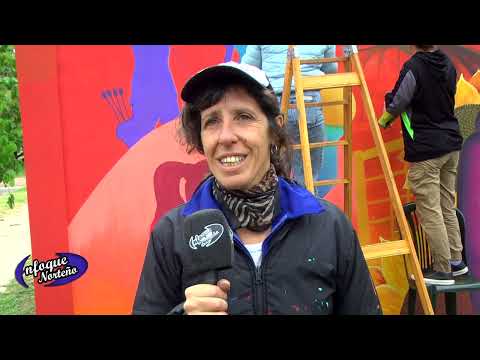 1ºBloque Enfoque Norteño 17   1   27   Pichi Huinca Pintura de Mural   Arata Presentacion equipo de