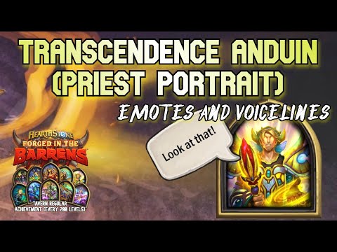 Transcendence Anduin + Voicelines - Hearthstone Priest Hero Portrait