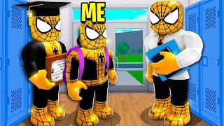 Joining GOLD SPIDERMAN School! (Roblox)