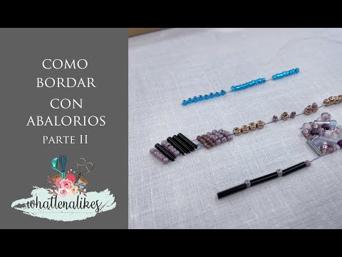 Como bordar con abalorios, mostacillas y rocallas, puntadas básicas con abalorios parte 2