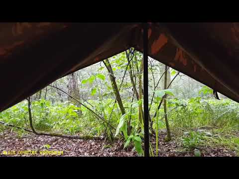 Rain on Dutch Army Canvas Tent Sound - Nature Sounds (Relaxing, Sleeping, Studying)