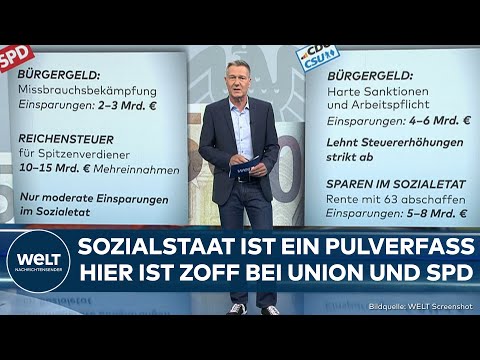 DEUTSCHLAND: Rente, Bürgergeld & Co.! Schockwelle im Herbst? Union und SPD streiten über Sozialstaat
