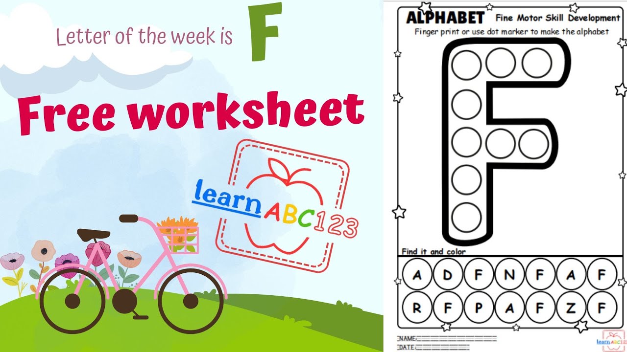FREE Letter F - Learn Alphabets in fun way - Letter of the week F I Color  finger print
