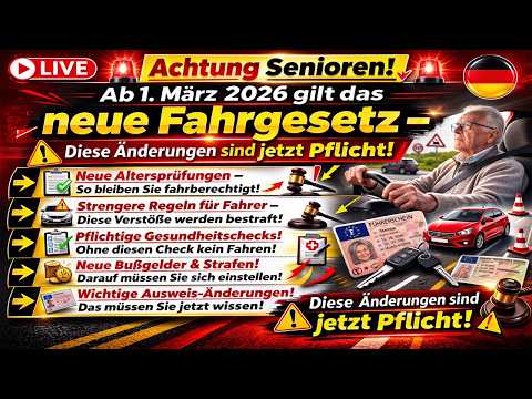 🚨 Neues Fahrgesetz ab März 2026 – Senioren besonders betroffen – Diese Regeln sind jetzt Pflicht!