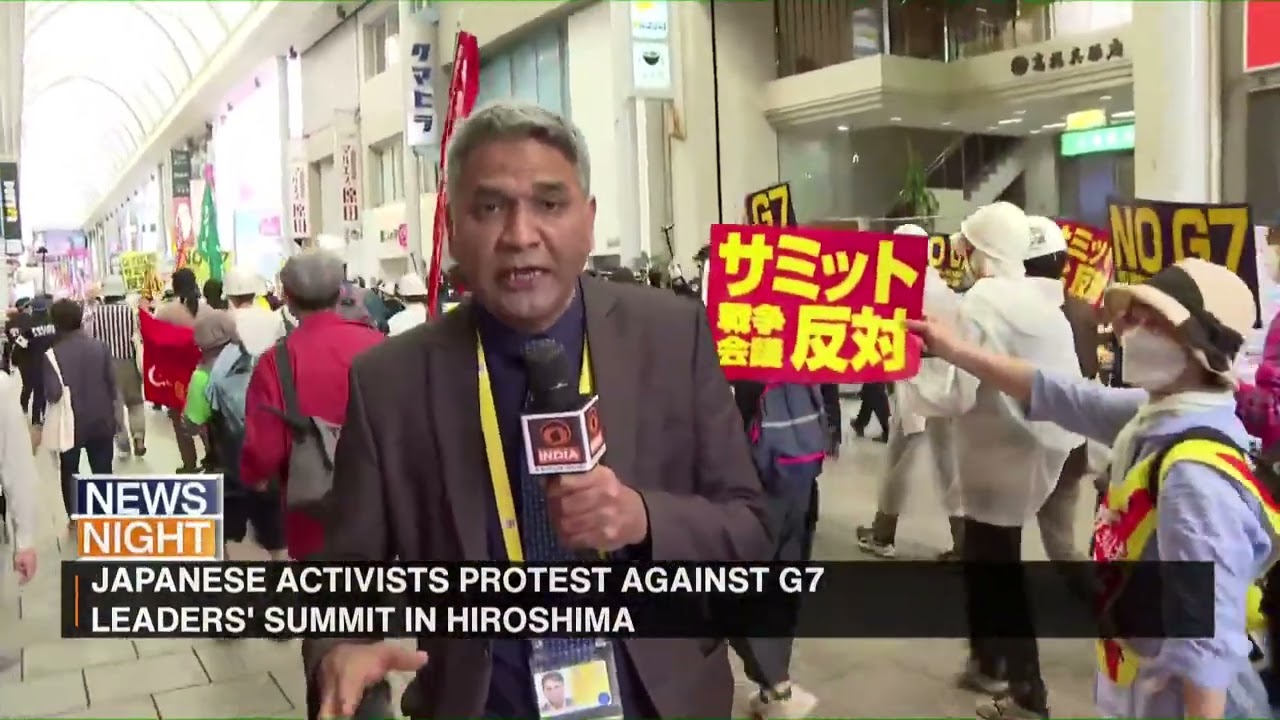 HIROSHIMA. GIAPPONESI IN STRADA CONTRO I MEMBRI DEL G7 E CONTRO ZELENSKY