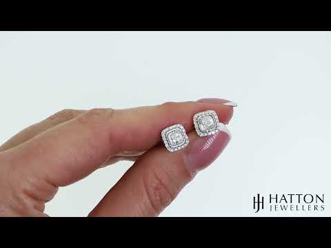 9ct White Gold 0.33ct Diamond Milled Bezel Stud Earrings