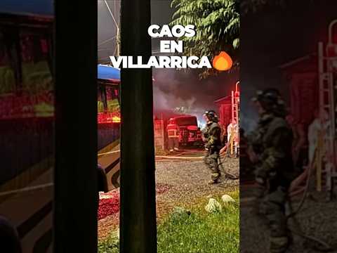 Investigan incendio que destruyó 4 minibuses en Villarrica 🚨🔥