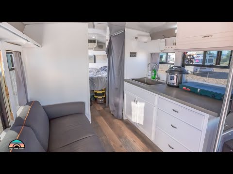 Impressive $10k Shuttle Bus Build — Light Minimalist Design