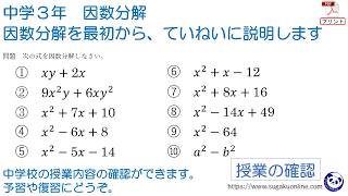 【中学３年数学】　因数分解を最初から説明します　～みんなができるようになるパンダと数学～