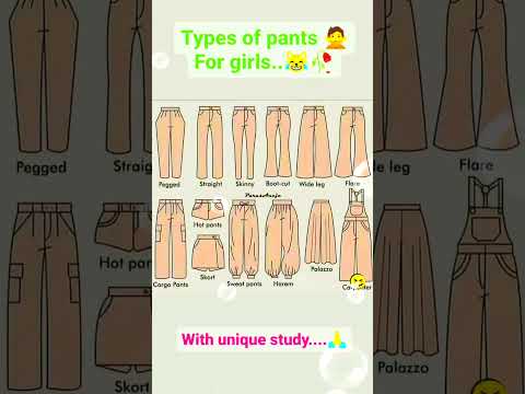 types of pants for girls👖🩳 with unique study...📝 #pants #english