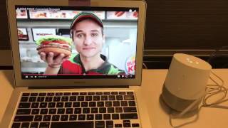 Burger King made a TV ad where a pitchman says "Ok, Google, what is the Whopper burger?" If you owned a Google Home smart speaker, your device would be prompted by the voice on TV to start reading the Wikipedia entry for the Whopper. 
Pretty clever! The ad even went on to win a major advertising industry award. But it is a little scary that marketers can use your smart devices to deliver ads to you this way.