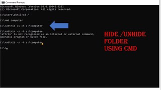 How to hide/unhide folder in windows using command prompt | attrib command
