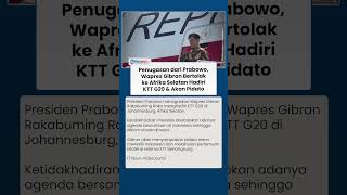 Wapres Gibran Gantikan Presiden Prabowo Hadir di KTT G20 Afrika Selatan, Akan Pidato