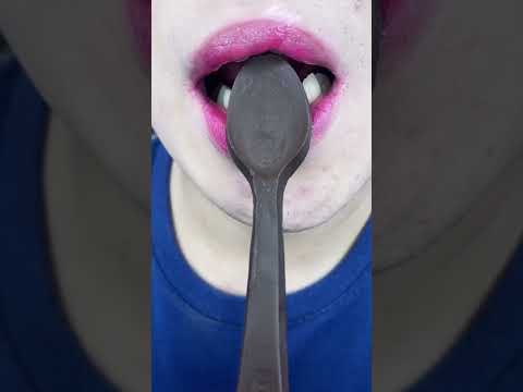 asmr SATISFYING CHOCOLATE SPOON eating sounds #shorts