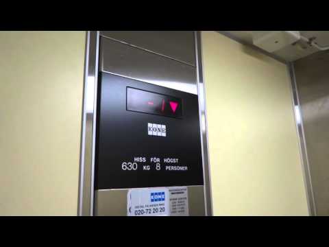 1990 KONE Roped Hydraulic Elevator @ Fredgatan 3B, Söderhamn (Stugsund), Sweden.