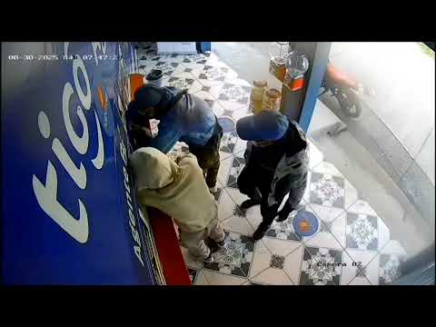 Asalto en la agencia de remesas del banco industrial en San Miguel Siguila, Quetzaltenango Guatemala