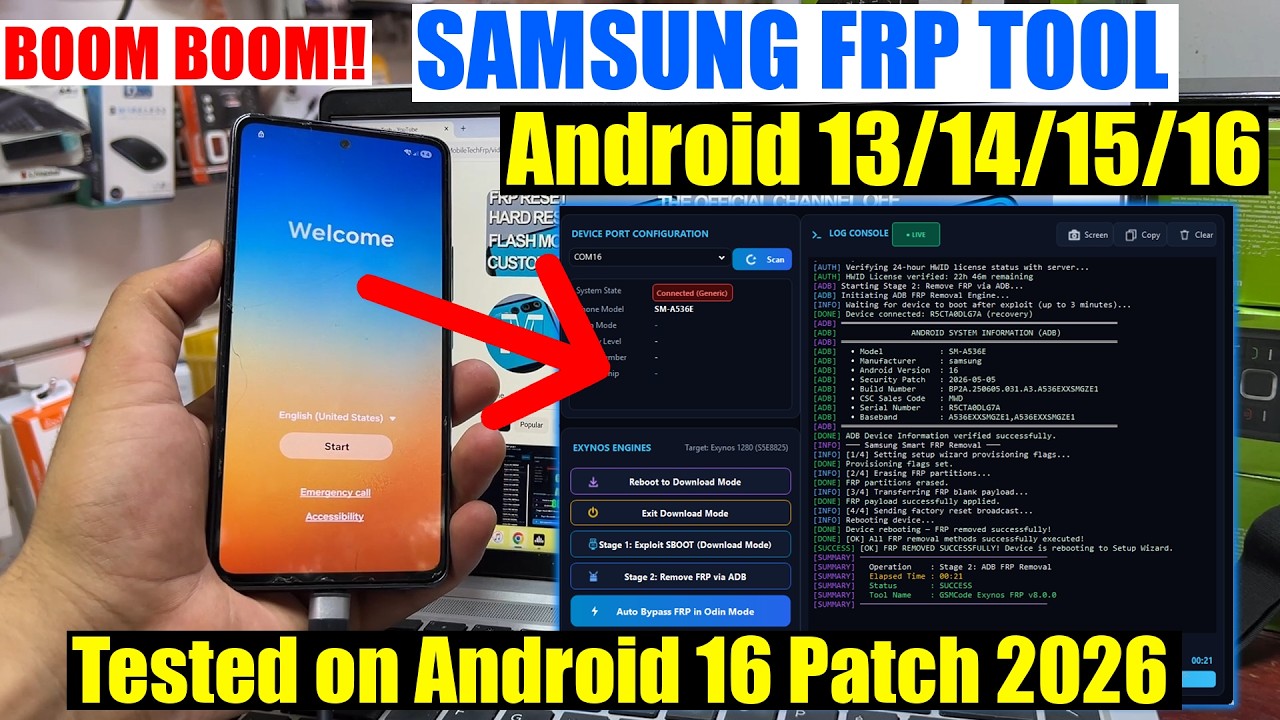 All Samsung FRP Bypass 2026 New Tool, Google Account Remove | FRP Unlock Samsung Android 13/14/15/16