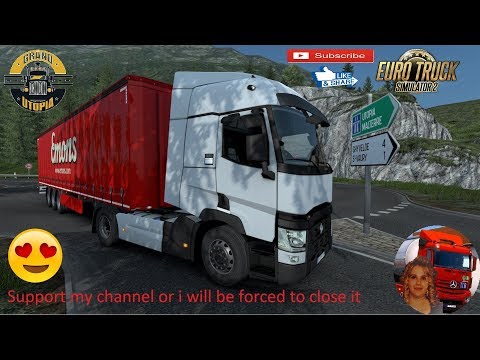 Euro Truck Simulator 2 (1.36) Renault Range T Delivery in Grand Utopia map v1.7 + DLC's & Mods