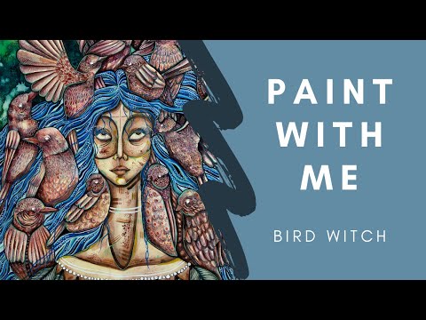 Bird Witch  / watercolor creative process / trippyart
