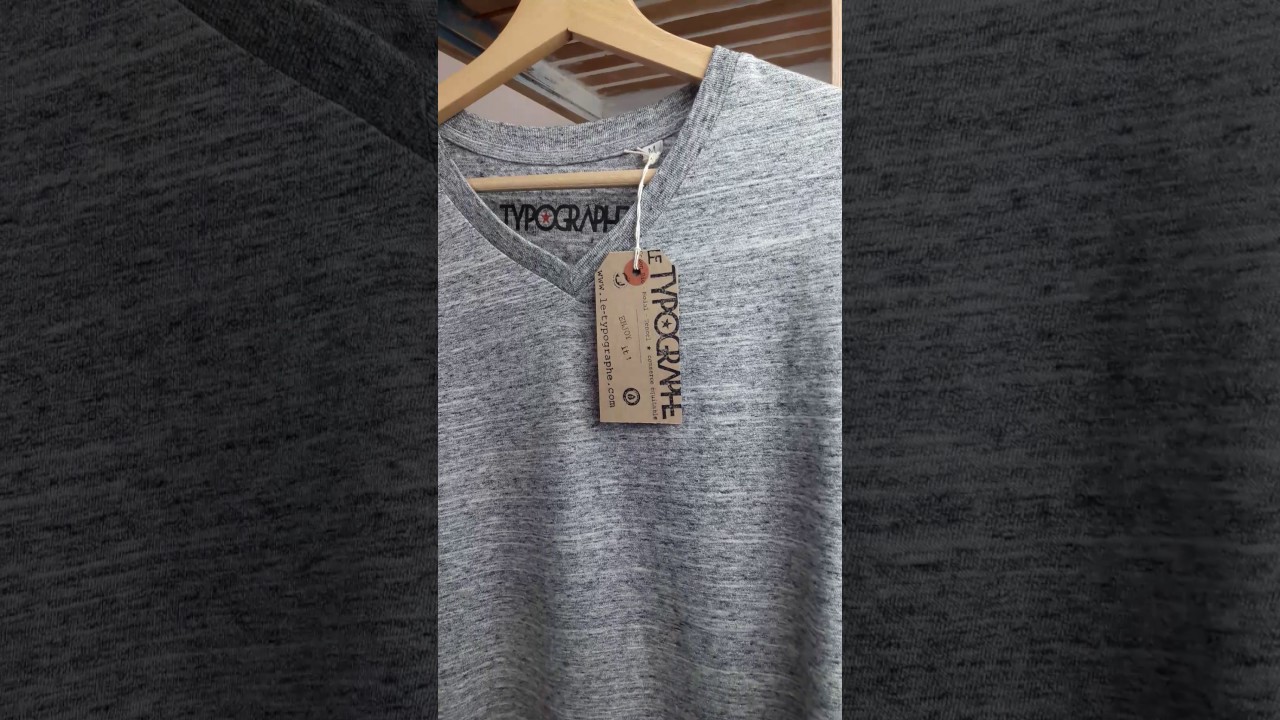 Tee-shirt le typographe chine col v Homme