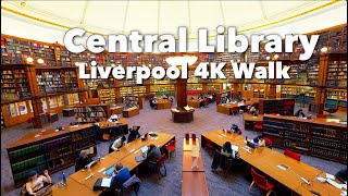 Liverpool Central Library Tour in 4K • Quiet Study Spaces & Historic Reading Room