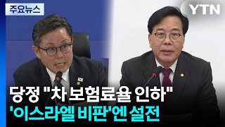 당정 차 보험료율 인하...'이스라엘 비판' 여야 설전 / YTN