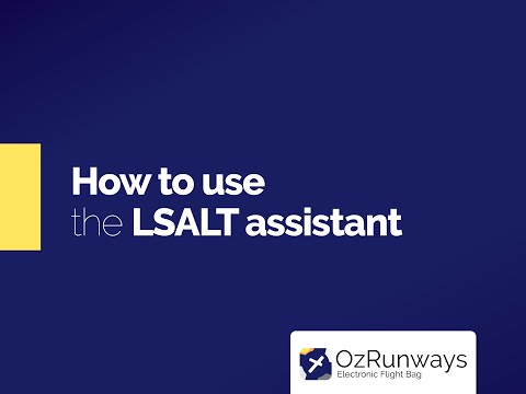 How to use the LSALT assistant in OzRunways