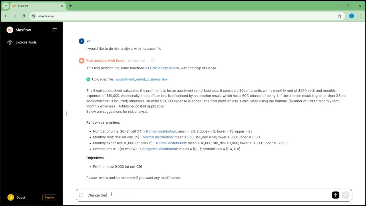 Excel Risk Analysis with Maxflow