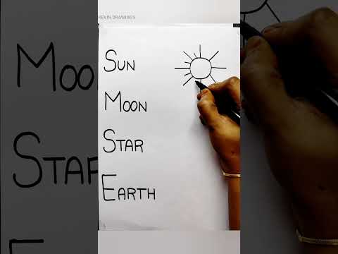 Sun drawing – Moon drawing – Star drawing – Earth drawing – Easy drawing – How to draw