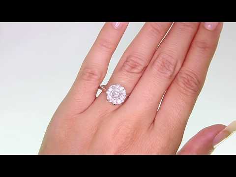 14k White Gold & Diamond Flower Ring Ep 07-2018