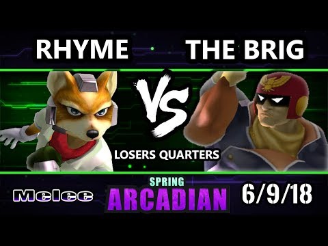 Spring Arcadian SSBM - Rhyme (Fox) Vs. The Brig (Captain Falcon) - SmASH Melee Losers Quarters