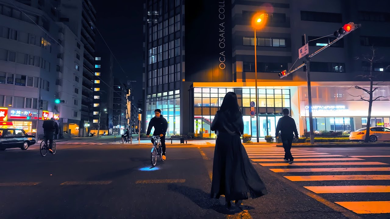 Midnight Crosswalks | Aesthetic Street Walk, City Lights & Street Style