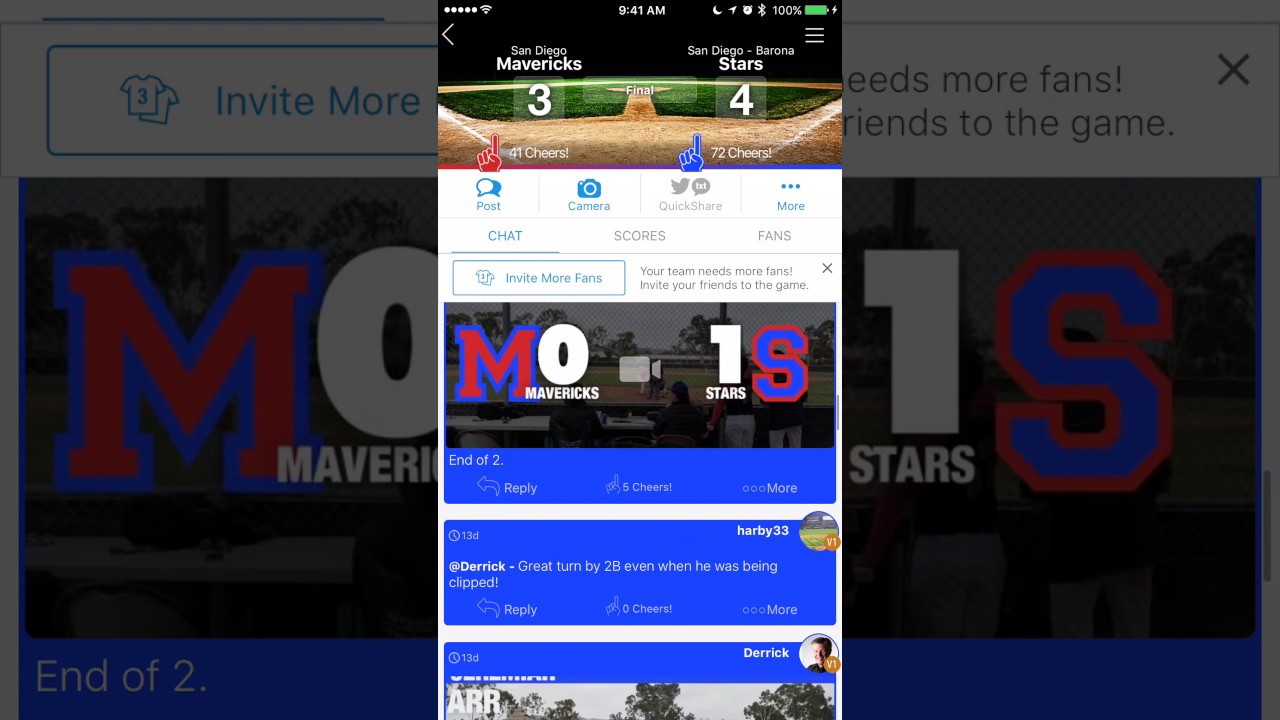 Walk-through of the ScoreStream app on iOS